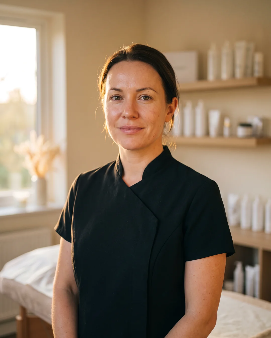 Professionista di estetica nella sua clinica.